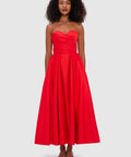 Leo Lin Jessica Bustier Gown Red - Dresses