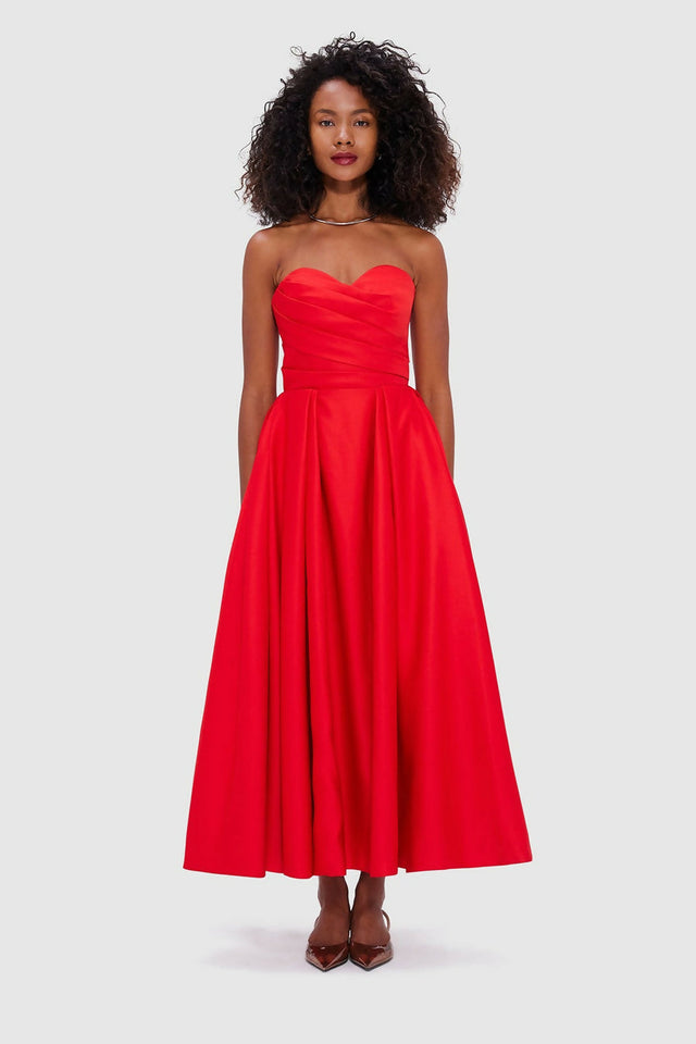 Leo Lin Jessica Bustier Gown Red - Dresses