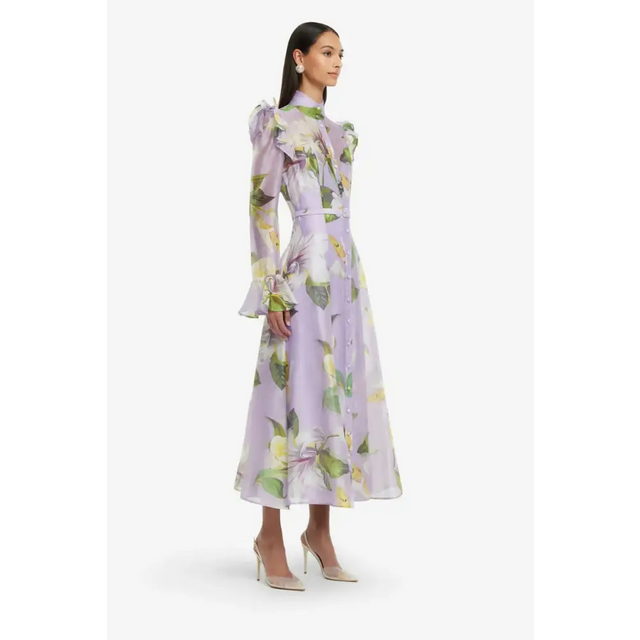 Leo lin Katrina Butterfly Sleeve Midi Dress - 16 / Floral - Dresses