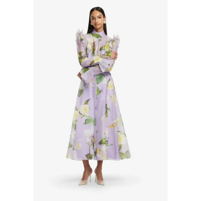 Leo lin Katrina Butterfly Sleeve Midi Dress - 16 / Floral - Dresses