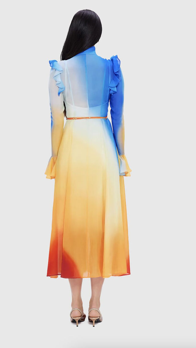 Leo Lin Katrina Butterfly Sleeve Midi Dress - Enigma - Dresses