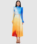 Leo Lin Katrina Butterfly Sleeve Midi Dress - Enigma - Dresses