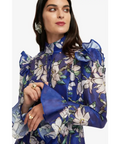 Leo Lin Katrina Butterfly Sleeve Midi Dress - Midnight Magnolia Print - Dresses