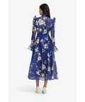 Leo Lin Katrina Butterfly Sleeve Midi Dress - Midnight Magnolia Print - Dresses