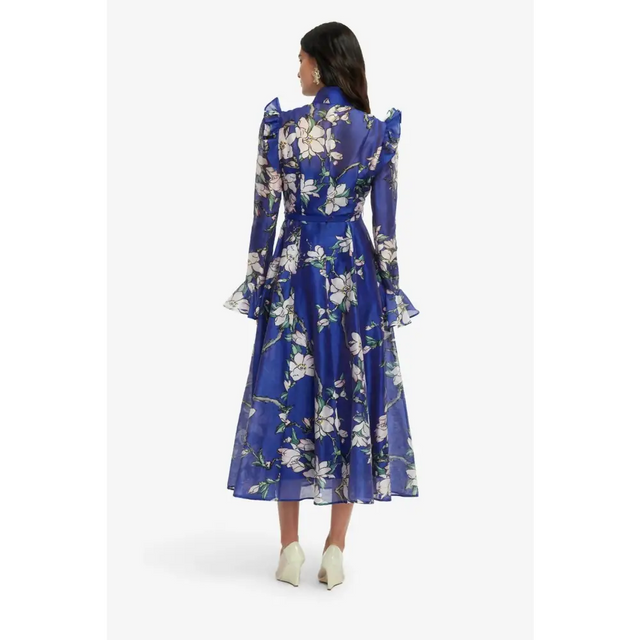 knee length dresses for ladies Leo Lin Katrina Butterfly Sleeve Midi Dress - Midnight