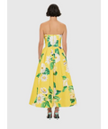 Leo Lin Lynn Bustier Midi Dress - Joie Print in Sunshine - 10 / Yellow - Dresses