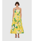 Leo Lin Lynn Bustier Midi Dress - Joie Print in Sunshine - 10 / Yellow - Dresses
