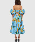 Leo Lin - Leo Lin Marguerite Bleu Puff Top and Maxi Skirt