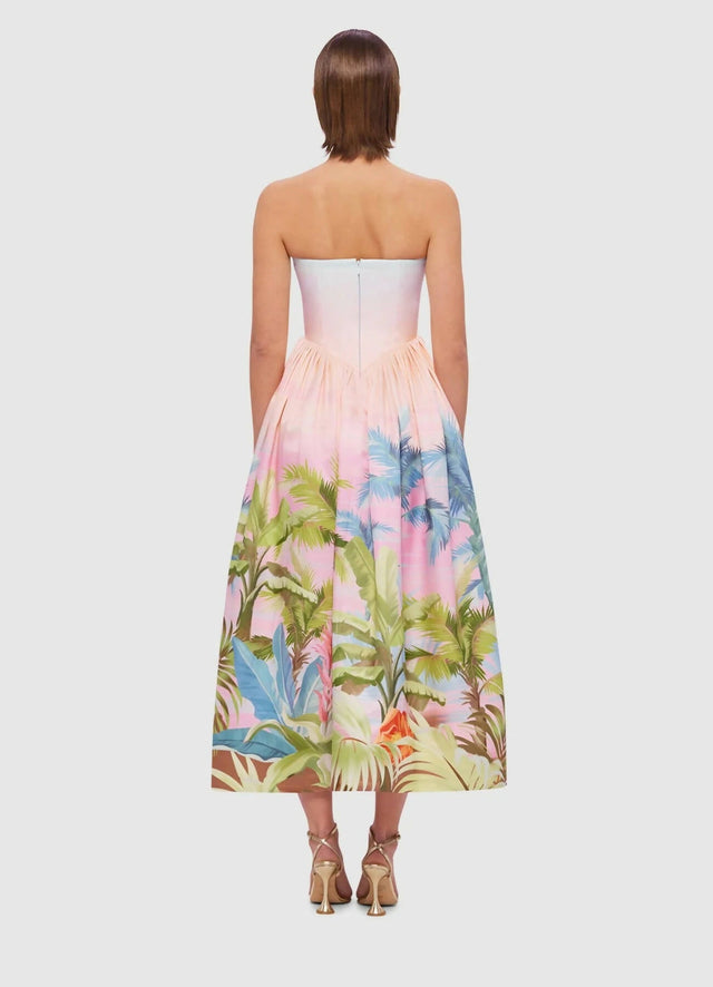 Leo Lin Melanie Bustier Midi Dress - Dreamscape Print - 10 / Print - Dresses
