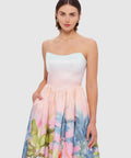 Leo Lin Melanie Bustier Midi Dress - Dreamscape Print - 10 / Print - Dresses