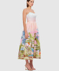 Leo Lin Melanie Bustier Midi Dress - Dreamscape Print - 10 / Print - Dresses