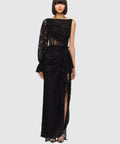NinaLaceOneShoulderDrapedDress-Ebony-LLPF23034-1
