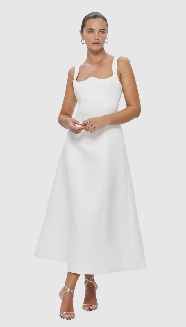 Leo Lin Odette Midi Dress - Snow - 8 / White - Dresses