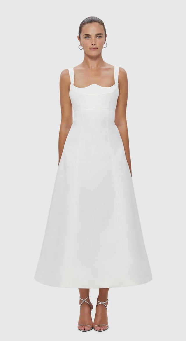 Leo Lin Odette Midi Dress - Snow - 8 / White - Dresses