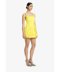 Leo Lin Piper Floral Appliqué Bell Shape Mini Dress - Sunshine - Dresses