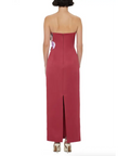 Leo Lin Rayna Maxi Lily Print in Oxblood Size 8,10,12 - Dresses
