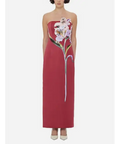 Leo Lin Rayna Maxi Lily Print in Oxblood Size 8,10,12 - Dresses