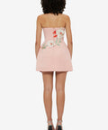 Leo Lin Rosario Appliqué Bustier Mini Dress - Peony Print - 12 / Pink - Dresses
