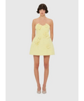 Leo Lin Rosario Tweed Petal Bustier Mini Dress - Sorbet Yellow - 10 / Yellow - Dresses