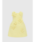 Leo Lin Rosario Tweed Petal Bustier Mini Dress - Sorbet Yellow - 10 / Yellow - Dresses