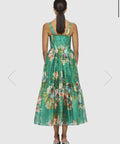 Leo Lin Rose Bustier Midi In Verdant Print - Dresses