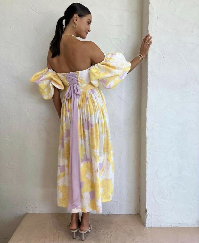Leo Lin Simone Puff Top And Elina Skirt In Jasmine Print - Outfit Sets