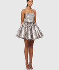 Leo Lin - Leo Lin Skye Sequin Bustier Mini Dress - Metallic
