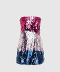 Leo Lin Stefani Sequin Strapless Mini Dress - Nightfall - 6 / Multi - Dresses