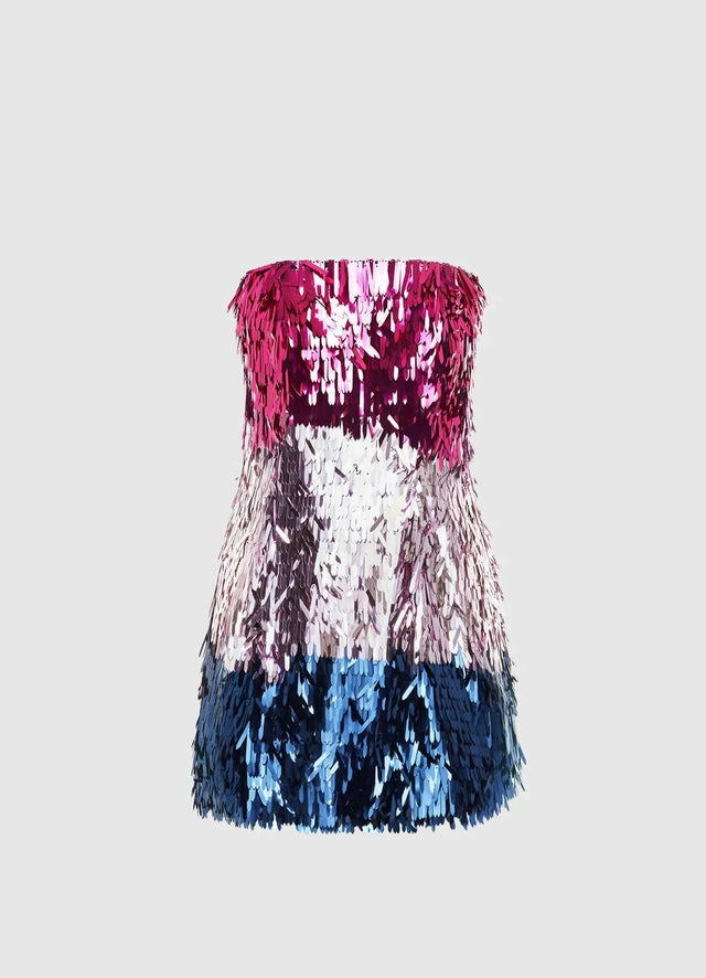 Leo Lin Stefani Sequin Strapless Mini Dress - Nightfall