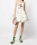 Leo Lin The Fields Embroidered Bustier Mini Dress