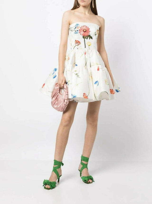 Leo Lin - Leo Lin The Fields Embroidered Bustier Mini Dress