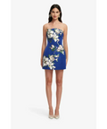 Leo Lin Zaria Appliqué Floral Bustier Mini Dress - Midnight Blue - Dresses