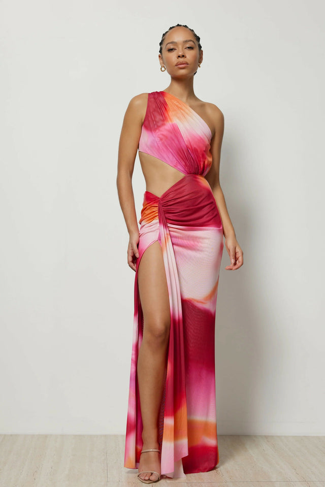 Lexi Zaniah Gown Fuchsia Liquify - 8 / Multi - Dresses