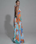 Lidee Opera Gown Capri Print Orange - Dresses