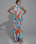Lidee Opera Gown Capri Print Orange - Dresses