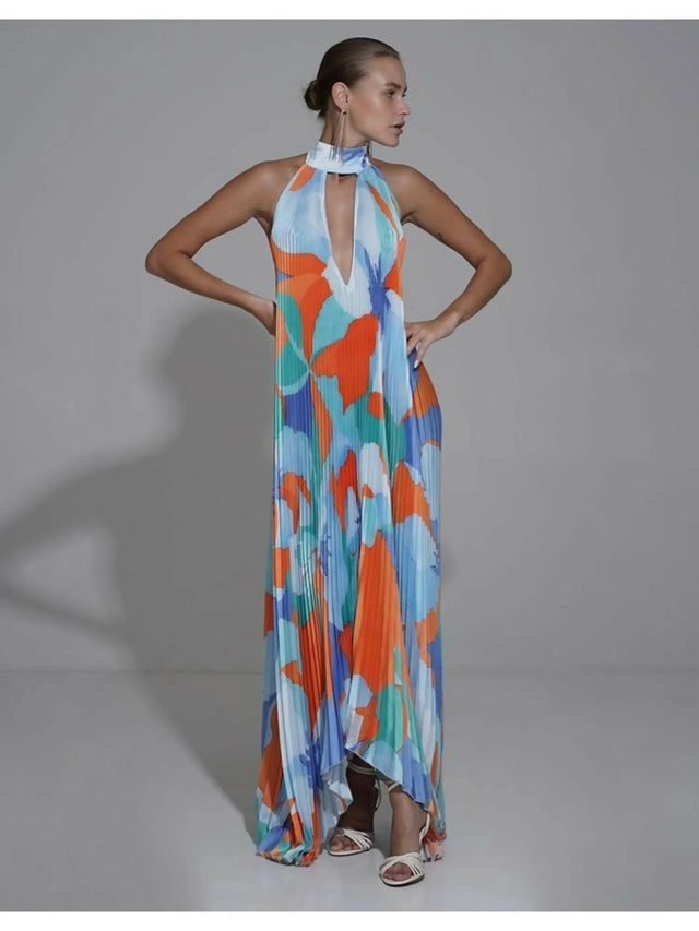 Lidee Opera Gown Capri Print Orange - Dresses