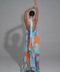 Lidee Opera Gown Capri Print Orange - Dresses