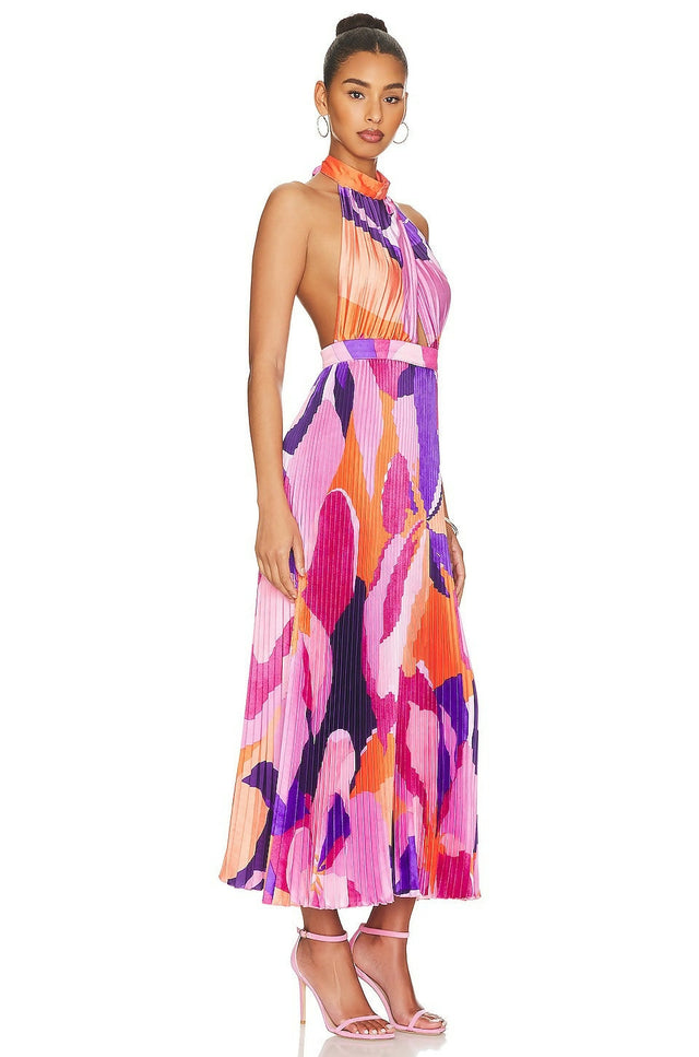lidee renaissance mini dress L'Idee Renaissance Gown in Capri Print Pink Size 8