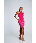 L’Idee Soiree Pleated Halter Gown Punch Hot Pink Size AU 12 - 12 / Pink - Dresses