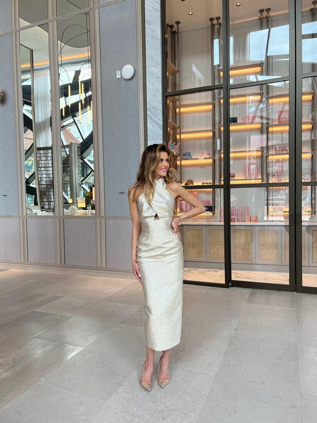 LN Family Fitted Dress With Open Back  Dress.