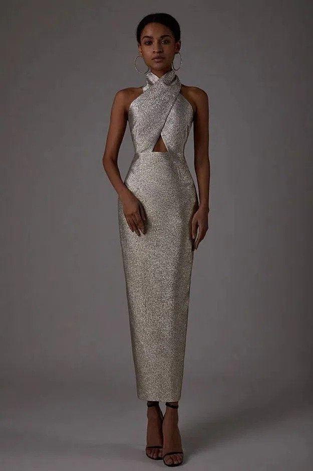 LN Family Fitted Dress With Open Back  Dress.