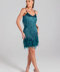 Lottie Teal Dress / Size 8 / Custom Made (Like Nadine Merabi) - 8 / Blue - Dresses