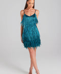 Lottie Teal Dress / Size 8 / Custom Made (Like Nadine Merabi) - 8 / Blue - Dresses
