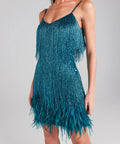 Lottie Teal Dress / Size 8 / Custom Made (Like Nadine Merabi) - 8 / Blue - Dresses