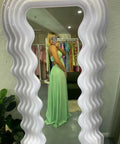 Love Shack Fancy Julissa Plissé-satin Halterneck Maxi Dress In Multi - 8 / Green - Dresses