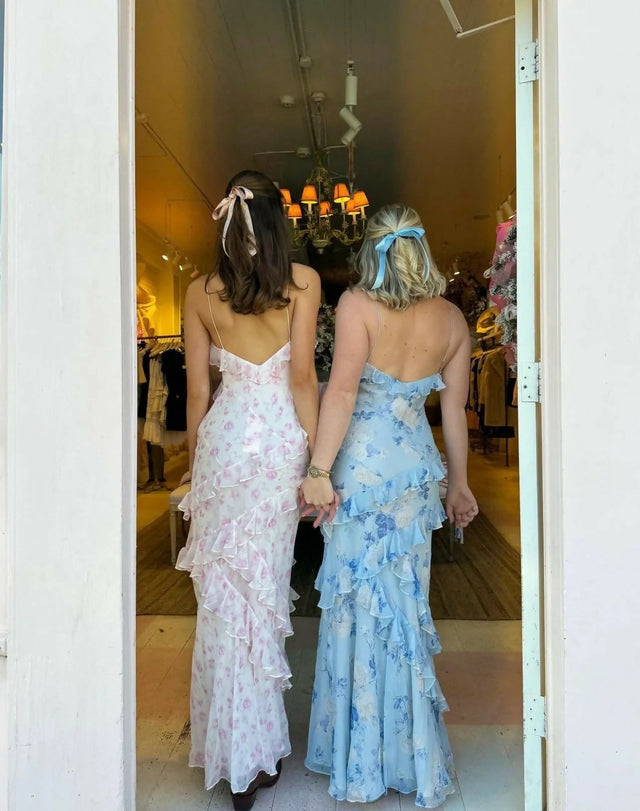 Love Shack Fancy Rialto Gown Blue Whisper - 8 / Blue - Dresses