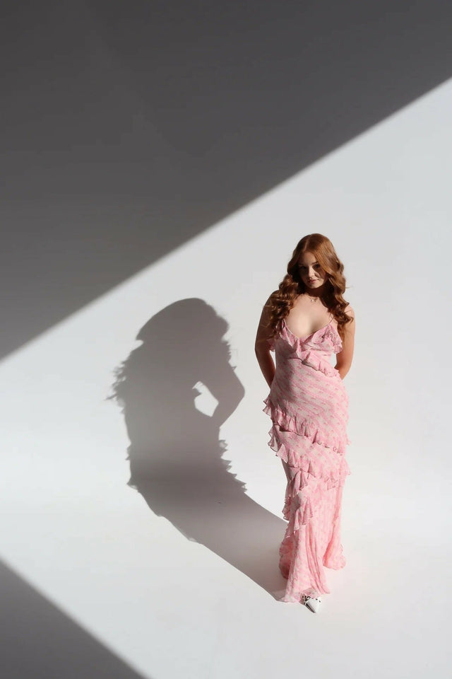 Love Shack Fancy Rialto Gown Strawberry Macaroon - 6 / Pink - Dresses