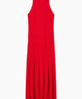 LTK Cos Pleated Racer Neck Maxi Dress - 8 / Red - Dresses
