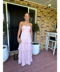 Lulus Sensational Tiered Maxi Dress Pink Size S - 8 / Pink - Dresses