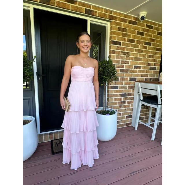 Lulus Sensational Tiered Maxi Dress Pink Size S - 8 / Pink - Dresses